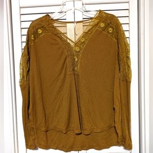 Free People lola long sleeve lace top